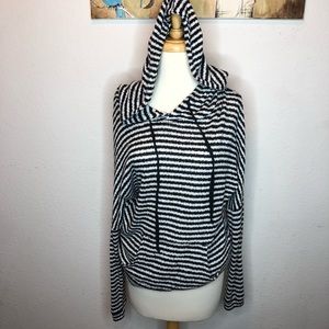 Striped black and white women’s hoodie
